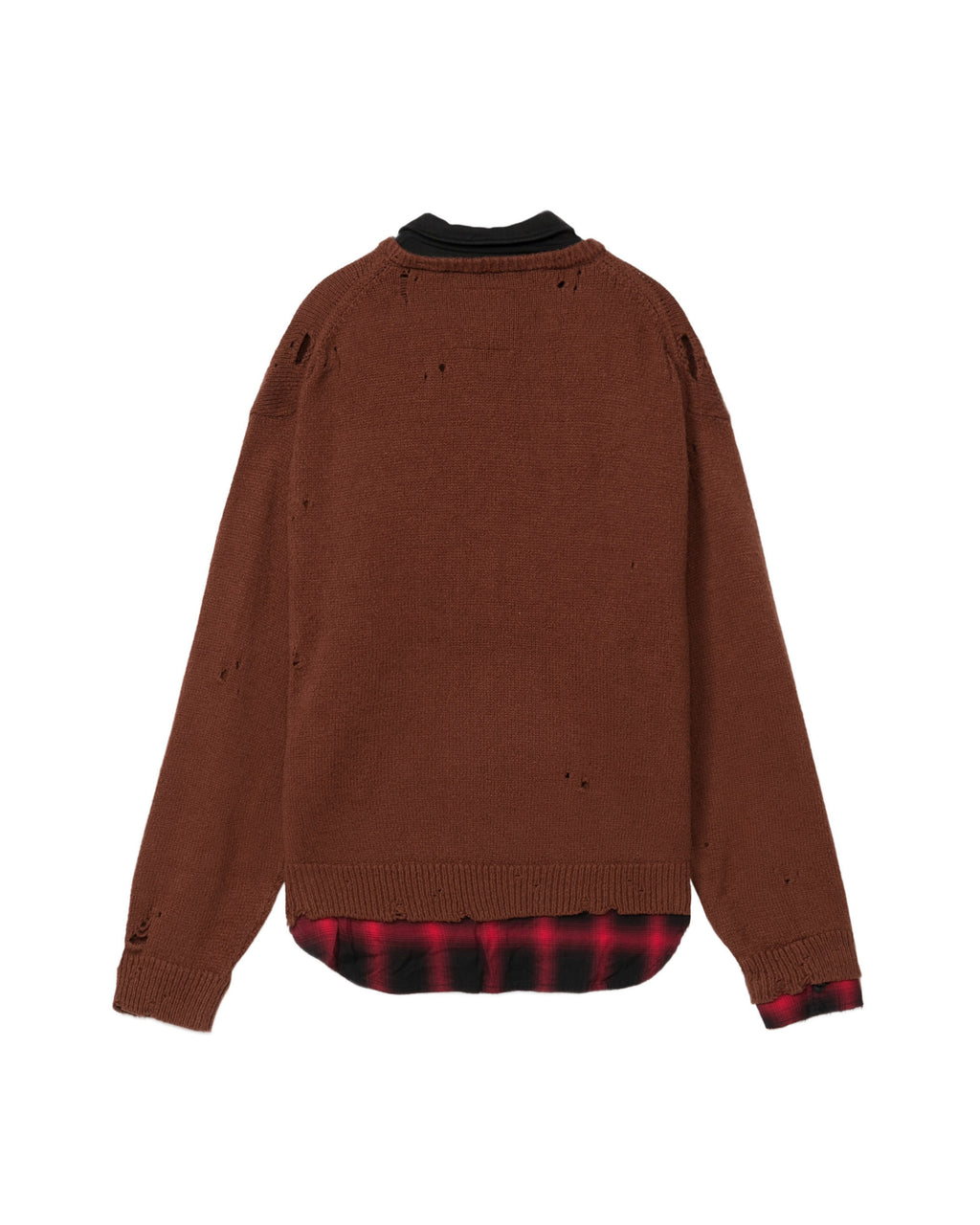 Triple layered collared knit sweater