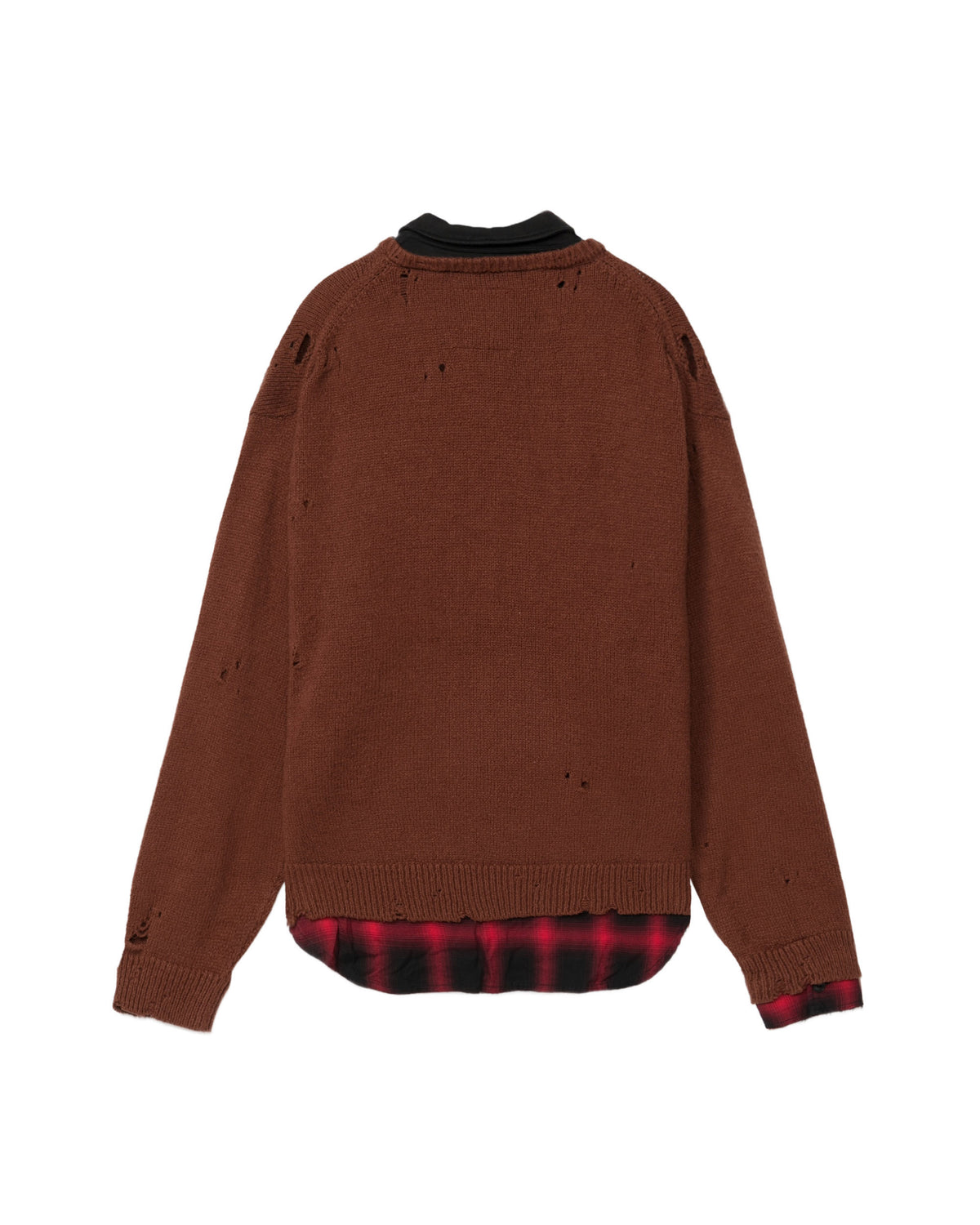 Triple layered collared knit sweater