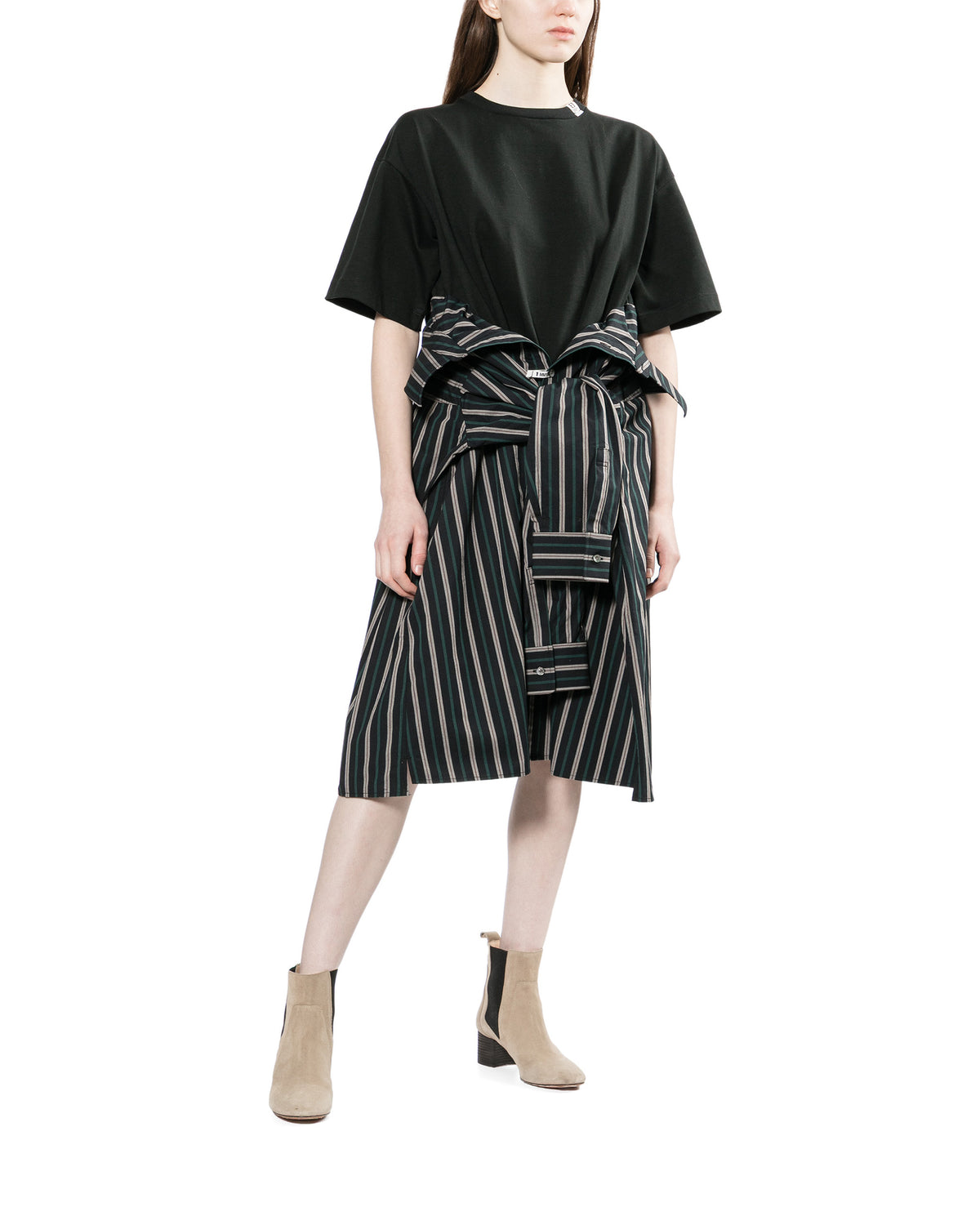 Shirt combined T-shirt dress