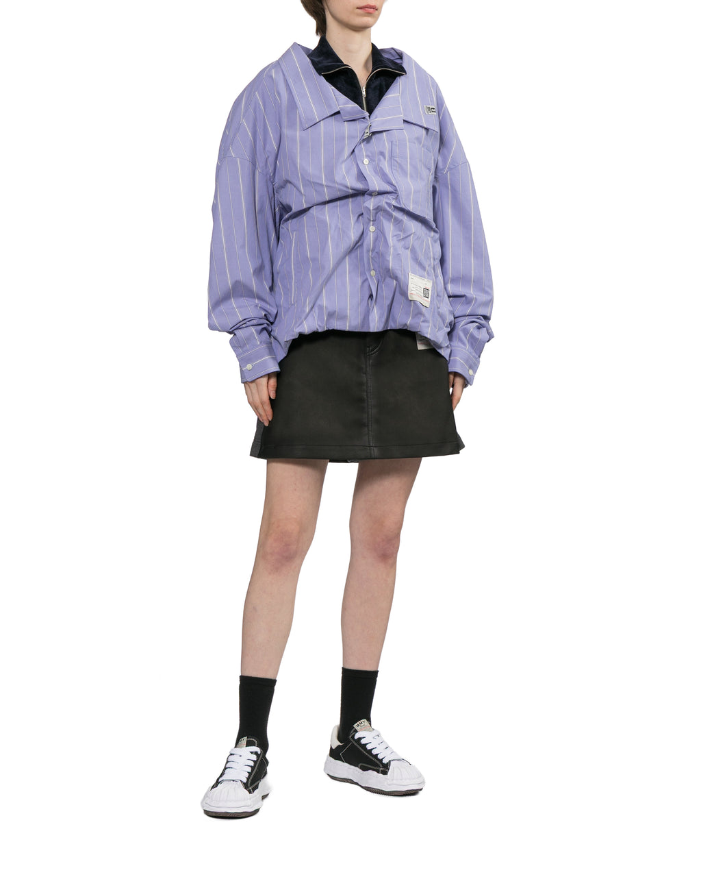 Shifted layer stripe shirt