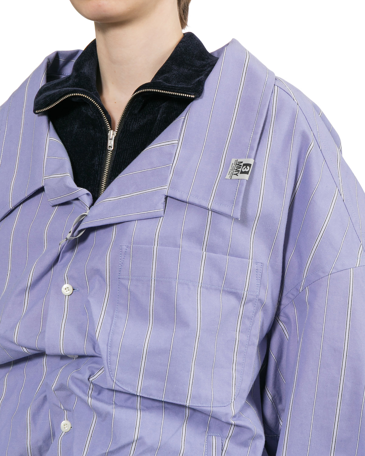 Shifted layer stripe shirt