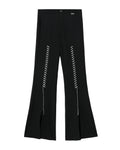 Embroidery slit flare pants