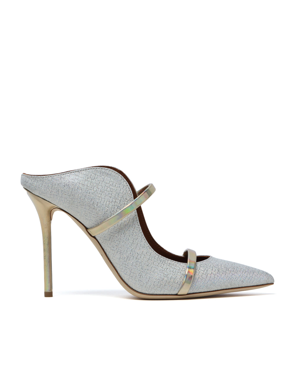 Metallic leather heels