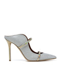 Metallic leather heels