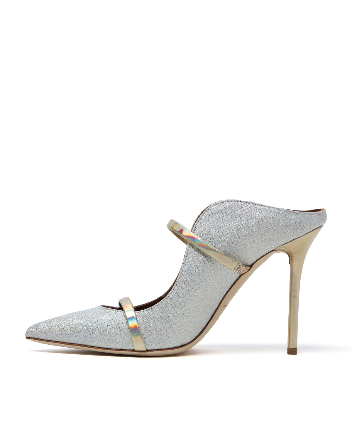 Metallic leather heels