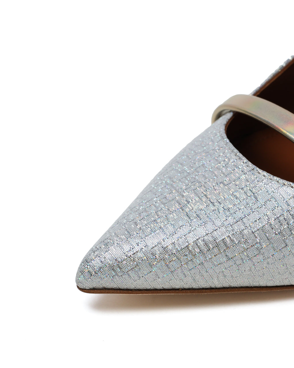 Metallic leather heels