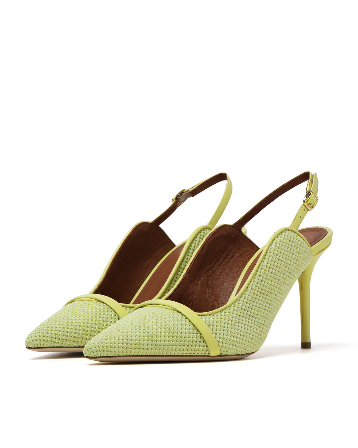 Mesh slingback pumps