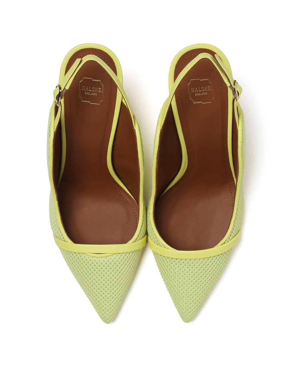 Mesh slingback pumps