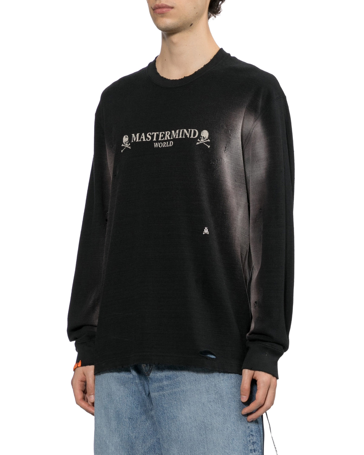 Distressed crew neck tee