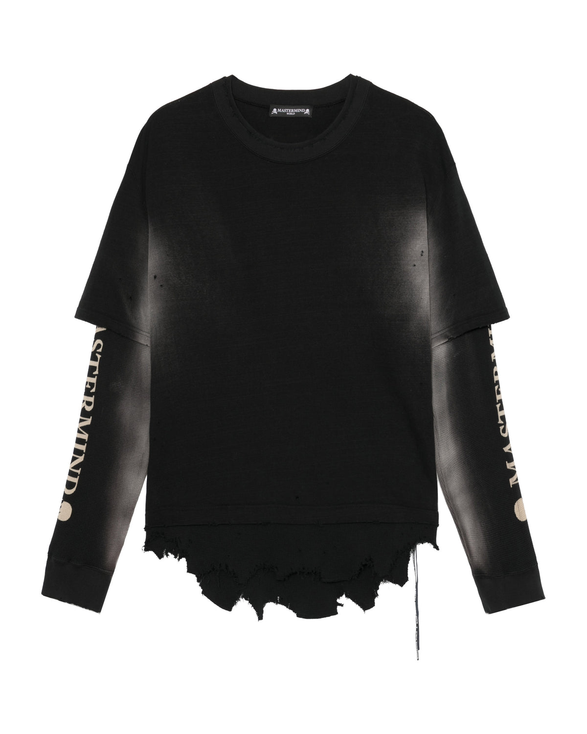 Distressed double-layer tee