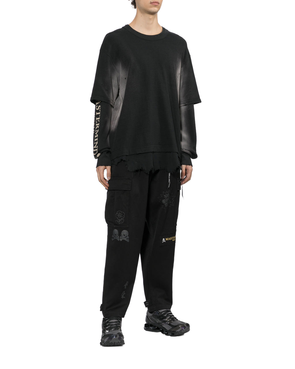 Distressed double-layer tee