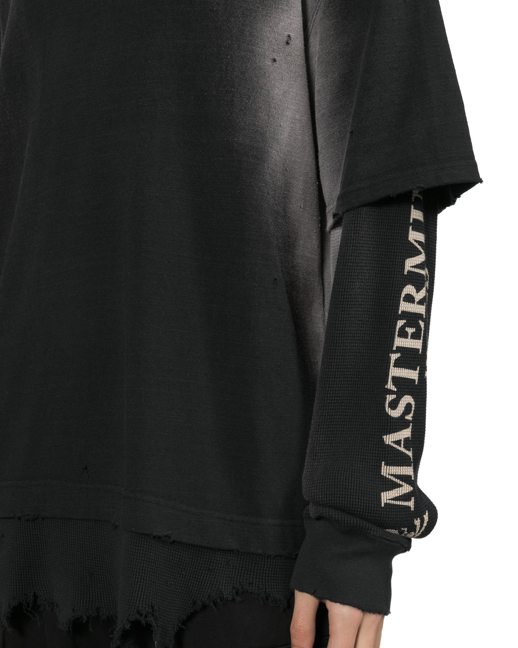 Distressed double-layer tee
