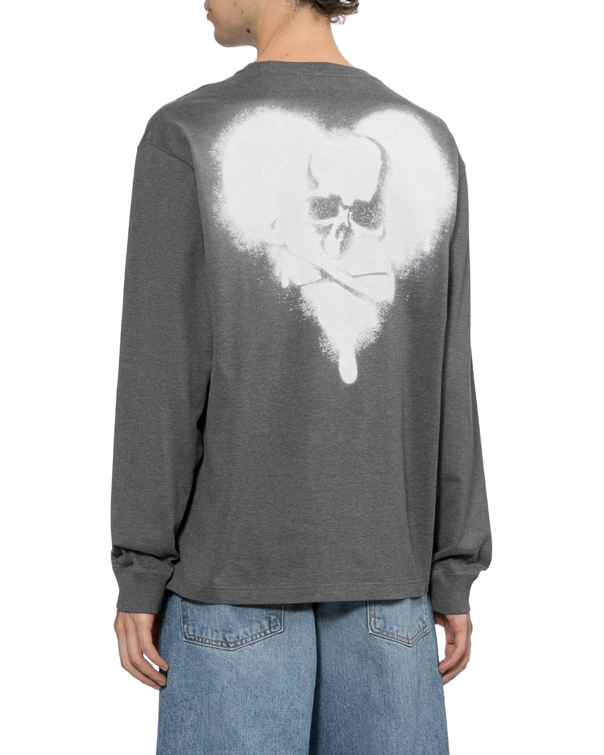 Spray print long sleeve tee