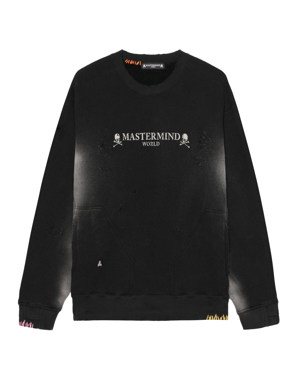 Distressed crew neck sweatshirt