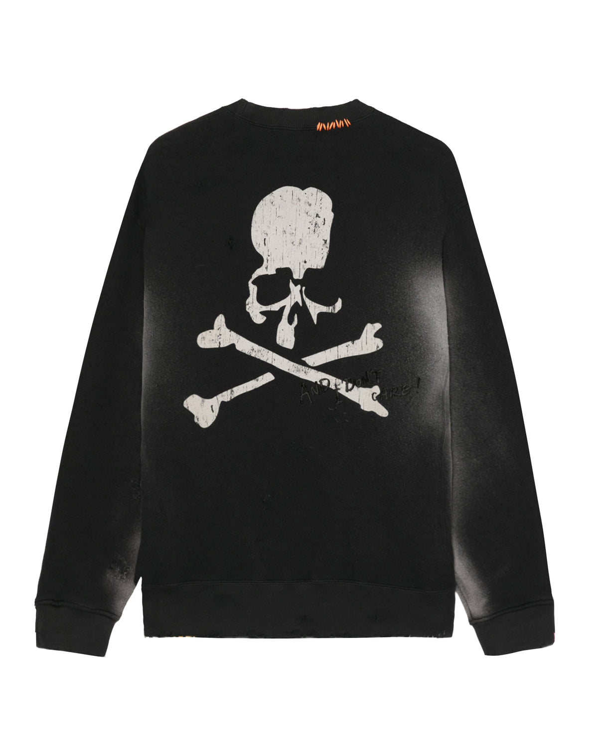 Distressed crew neck sweatshirt