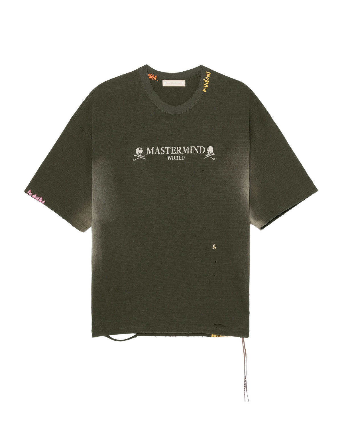 Distressed crew neck tee