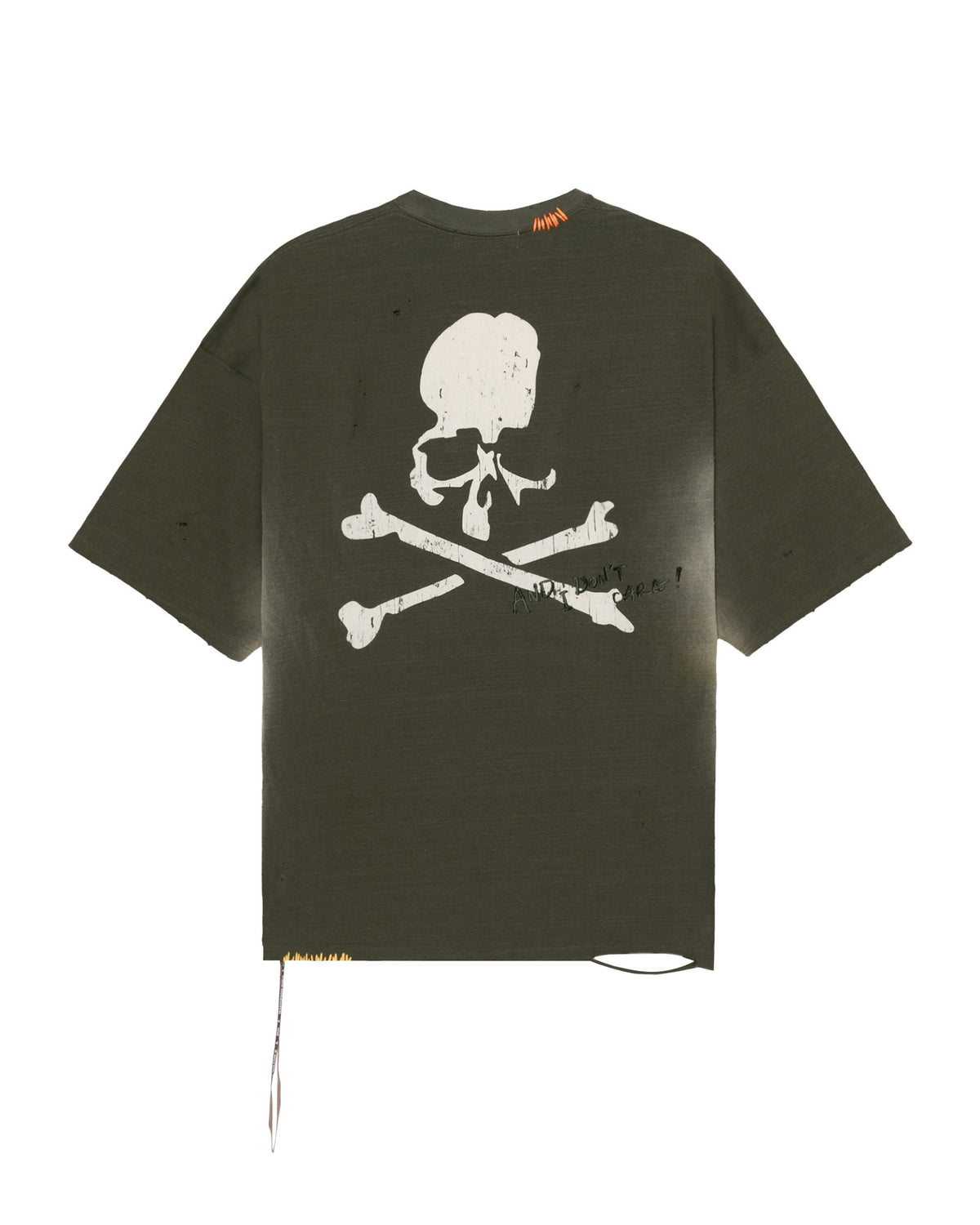 Distressed crew neck tee