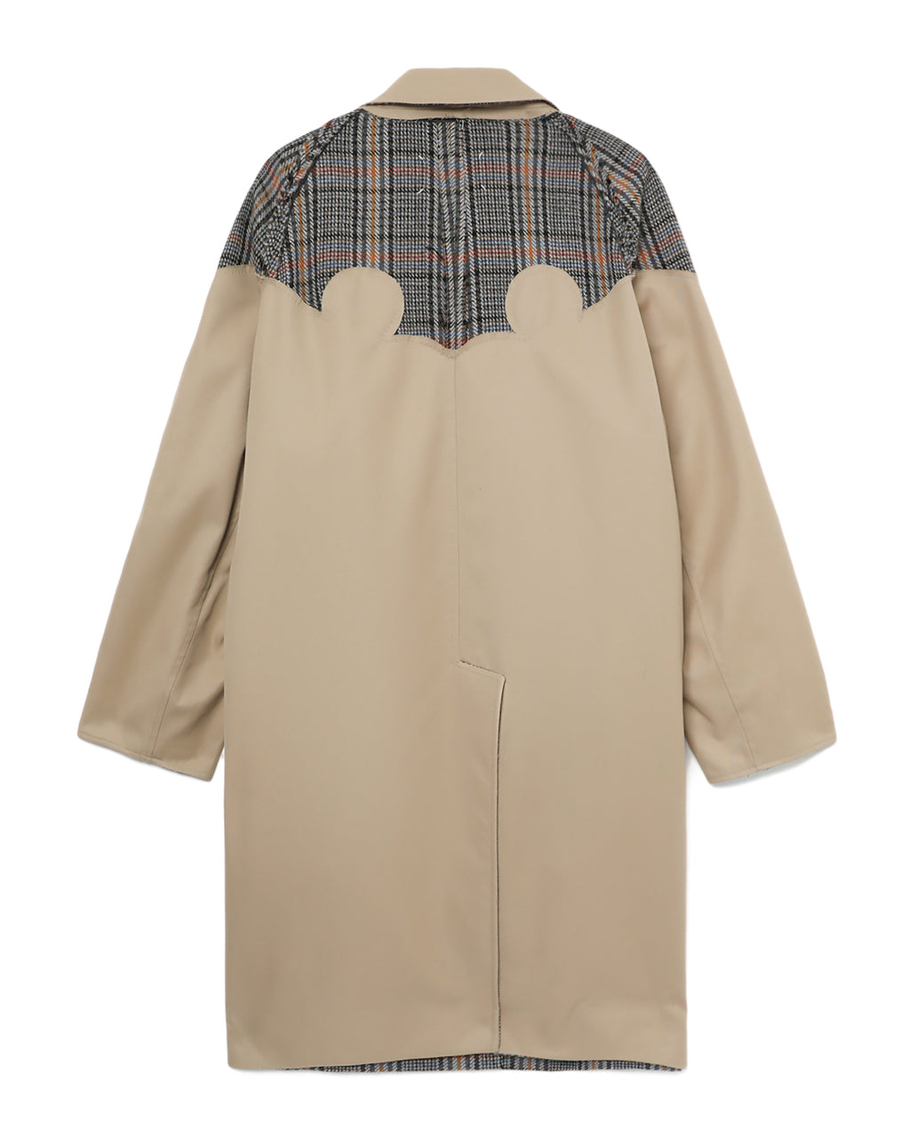 Reversible patchwork trench coat