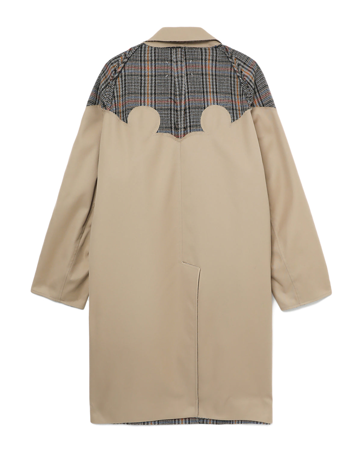 Reversible patchwork trench coat