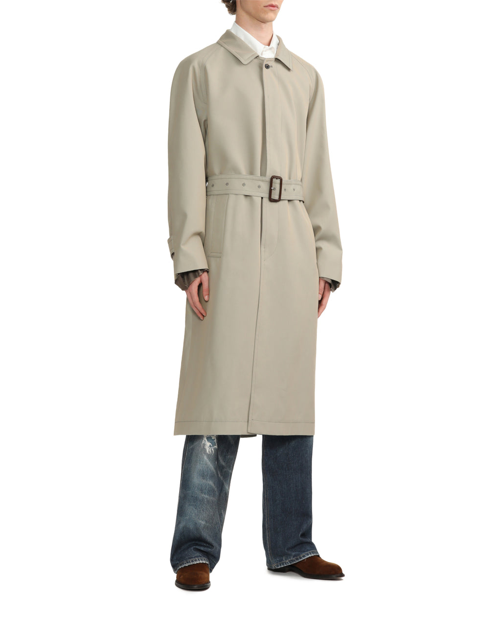 Iridescent trench coat