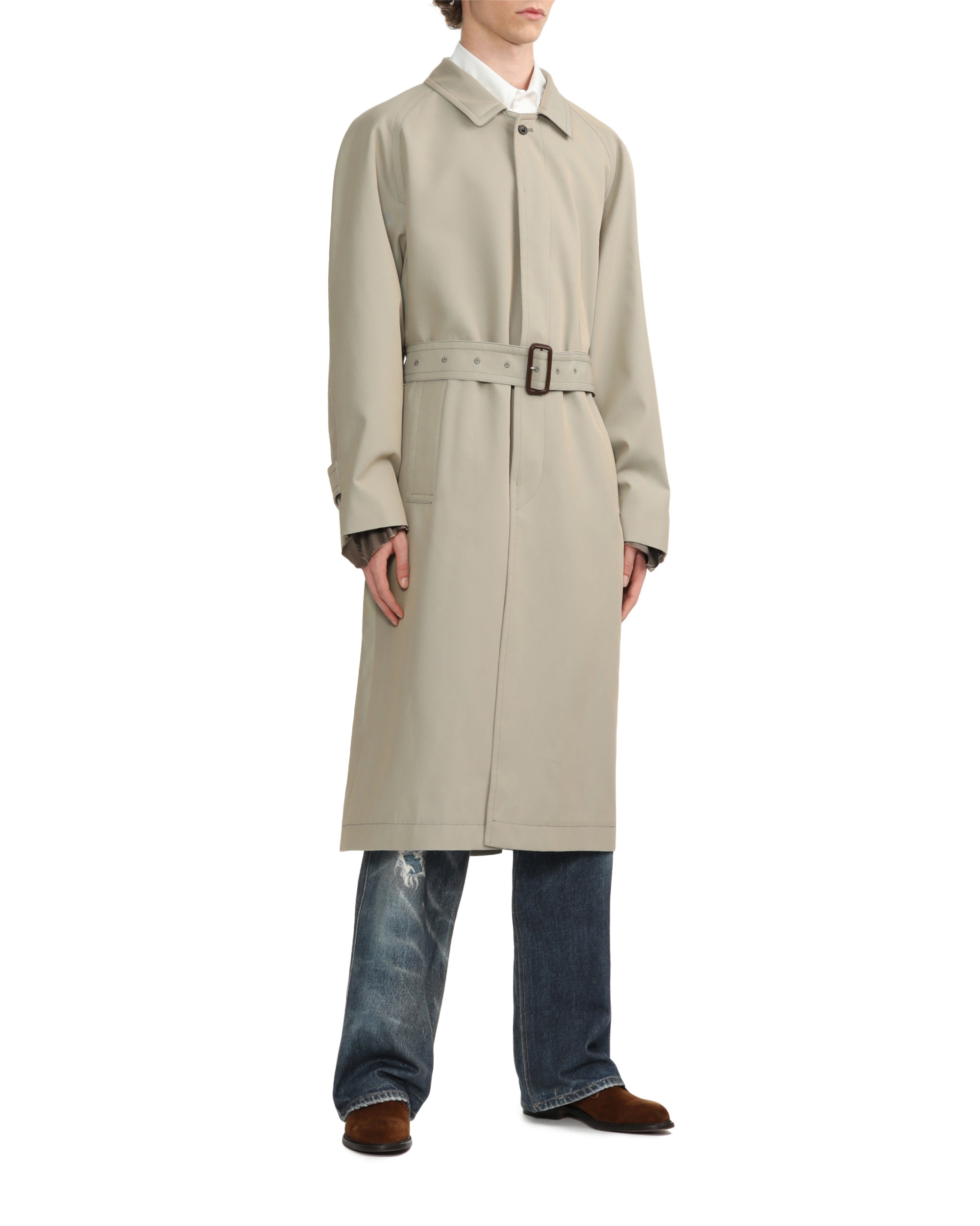 Iridescent trench coat