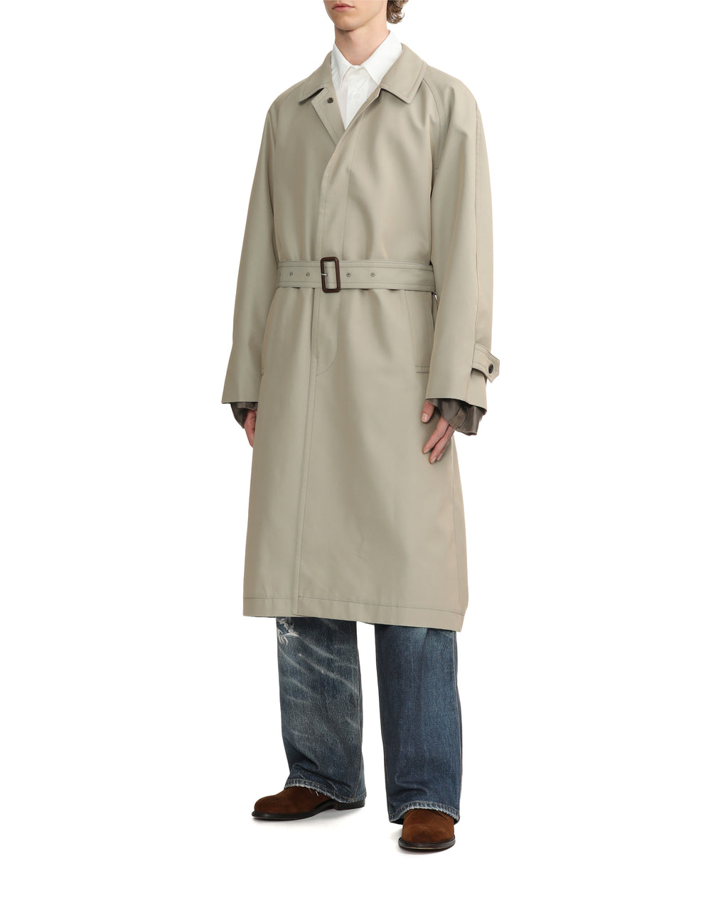 Iridescent trench coat
