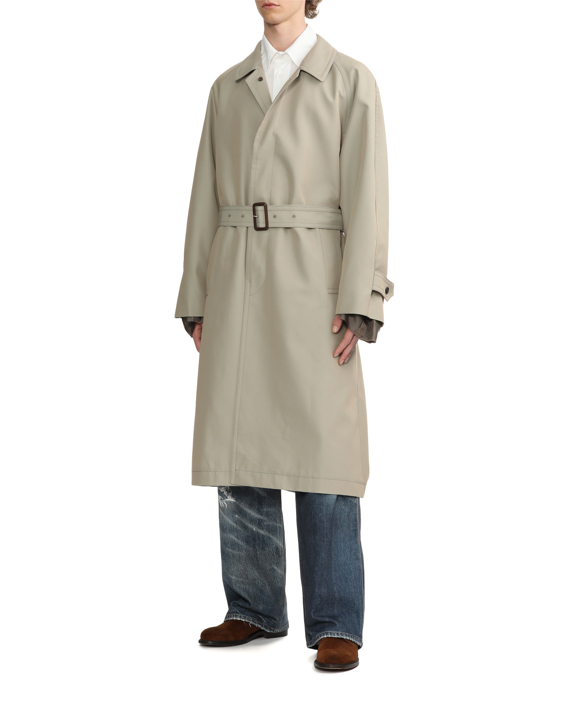 Iridescent trench coat
