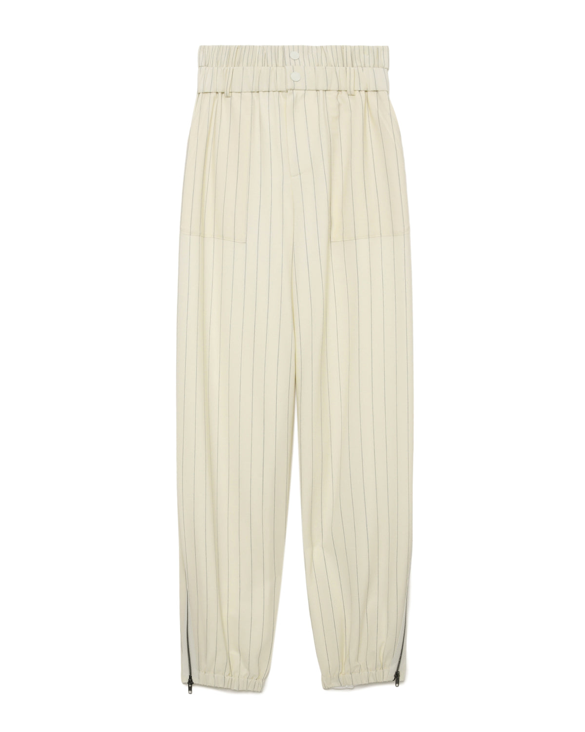 Double waistband pinstripe pants