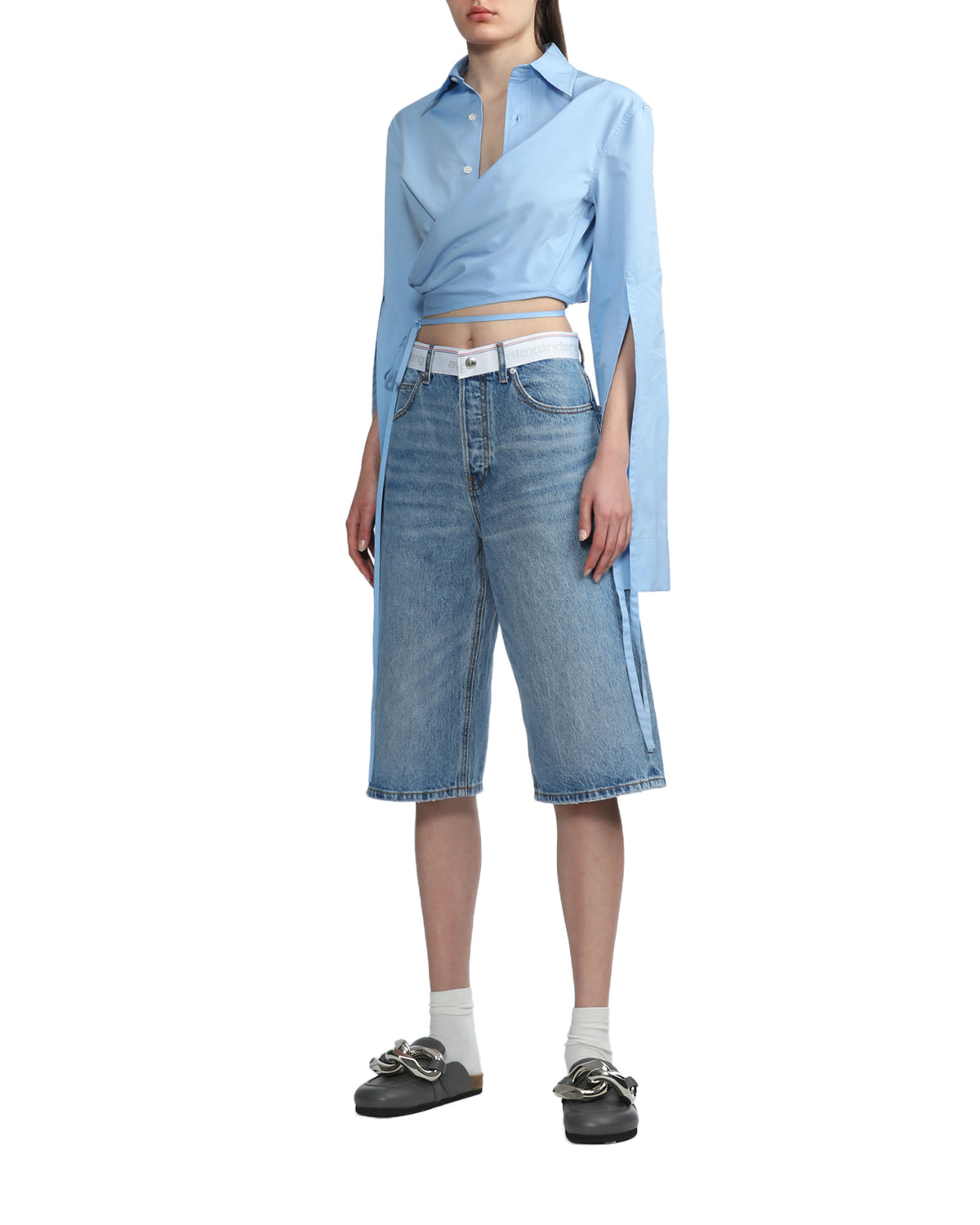 Cropped X long sleeve shirt