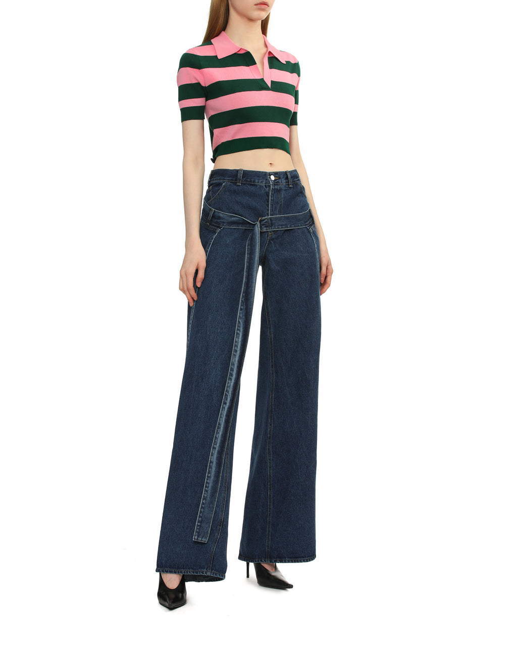 Striped polo tee