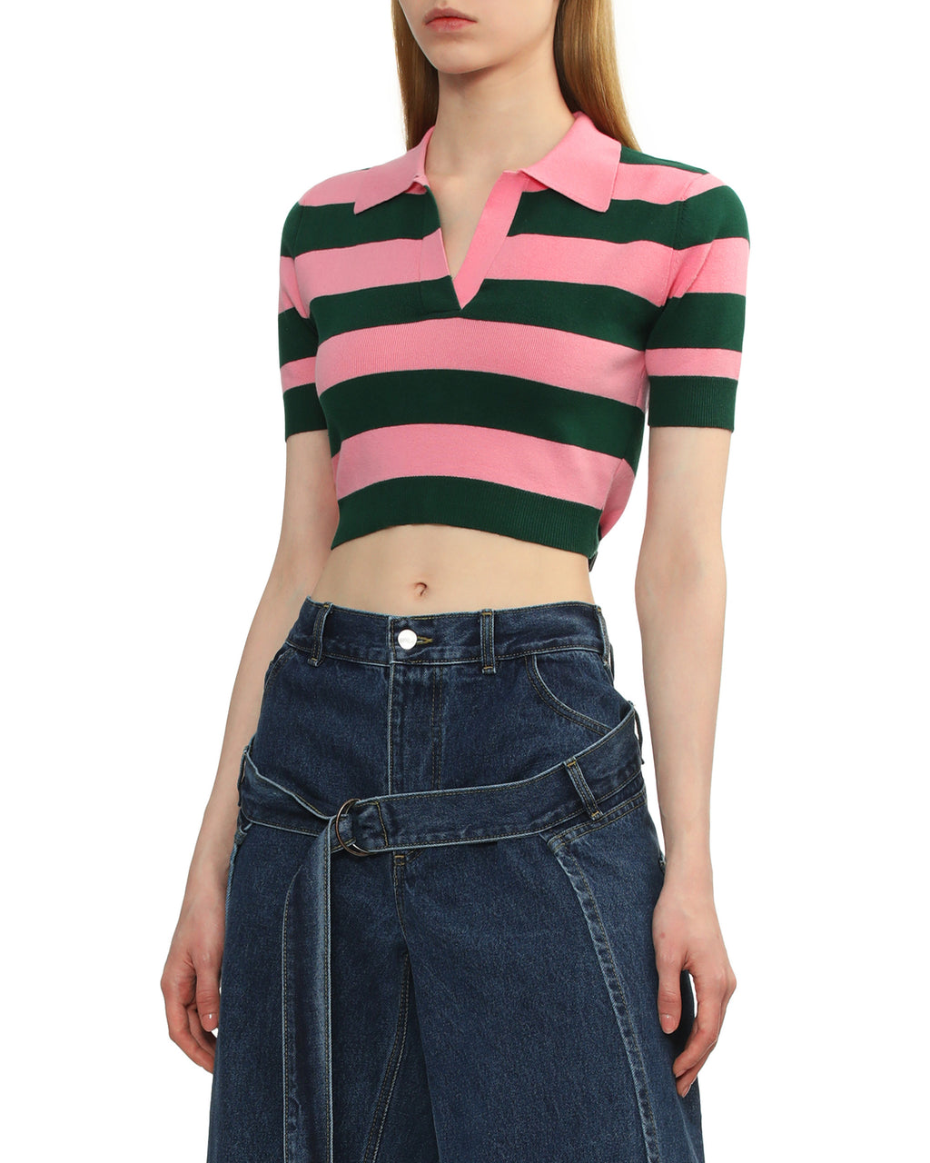 Striped polo tee
