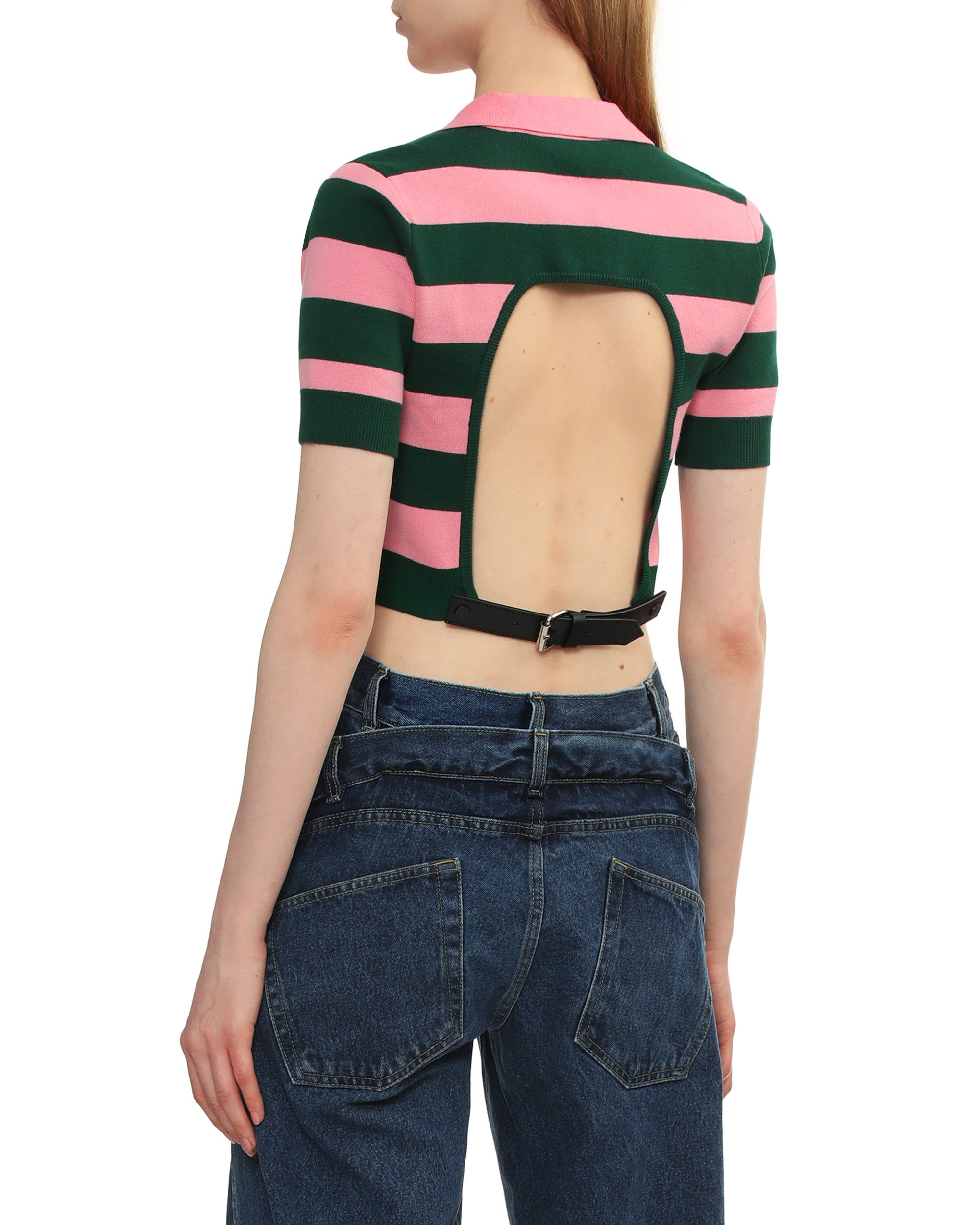 Striped polo tee