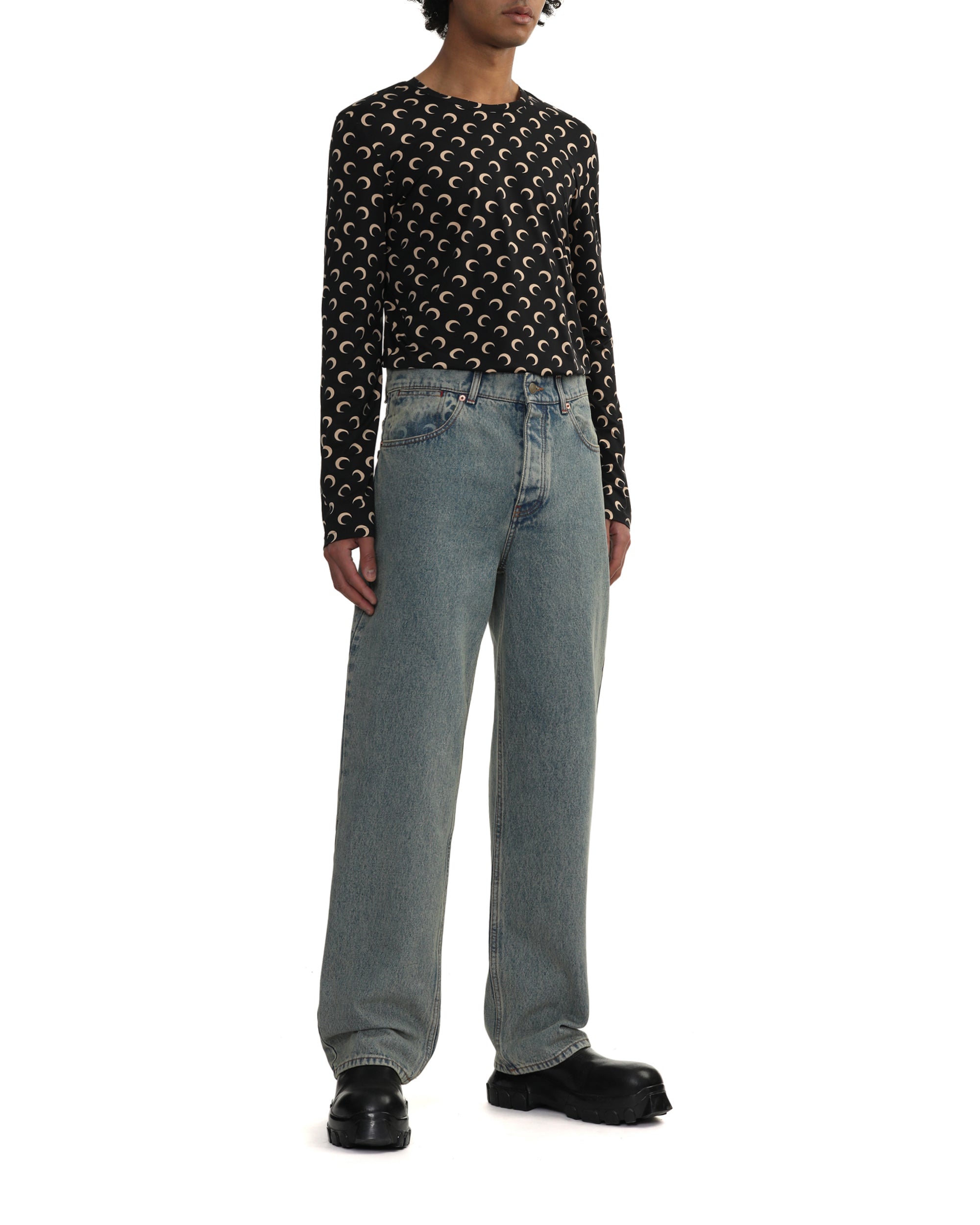Moon laser print jeans