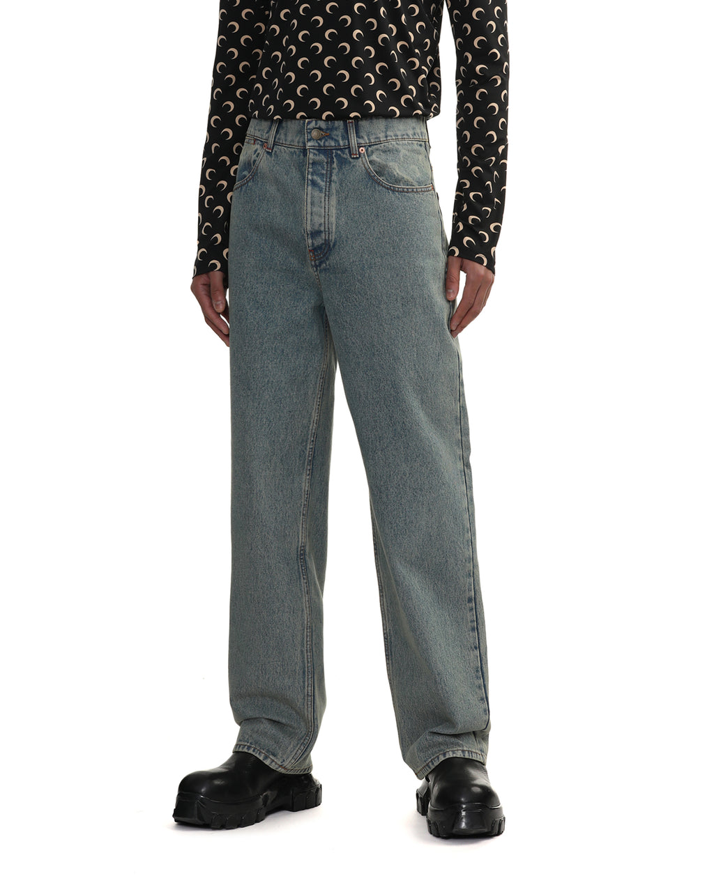 Moon laser print jeans