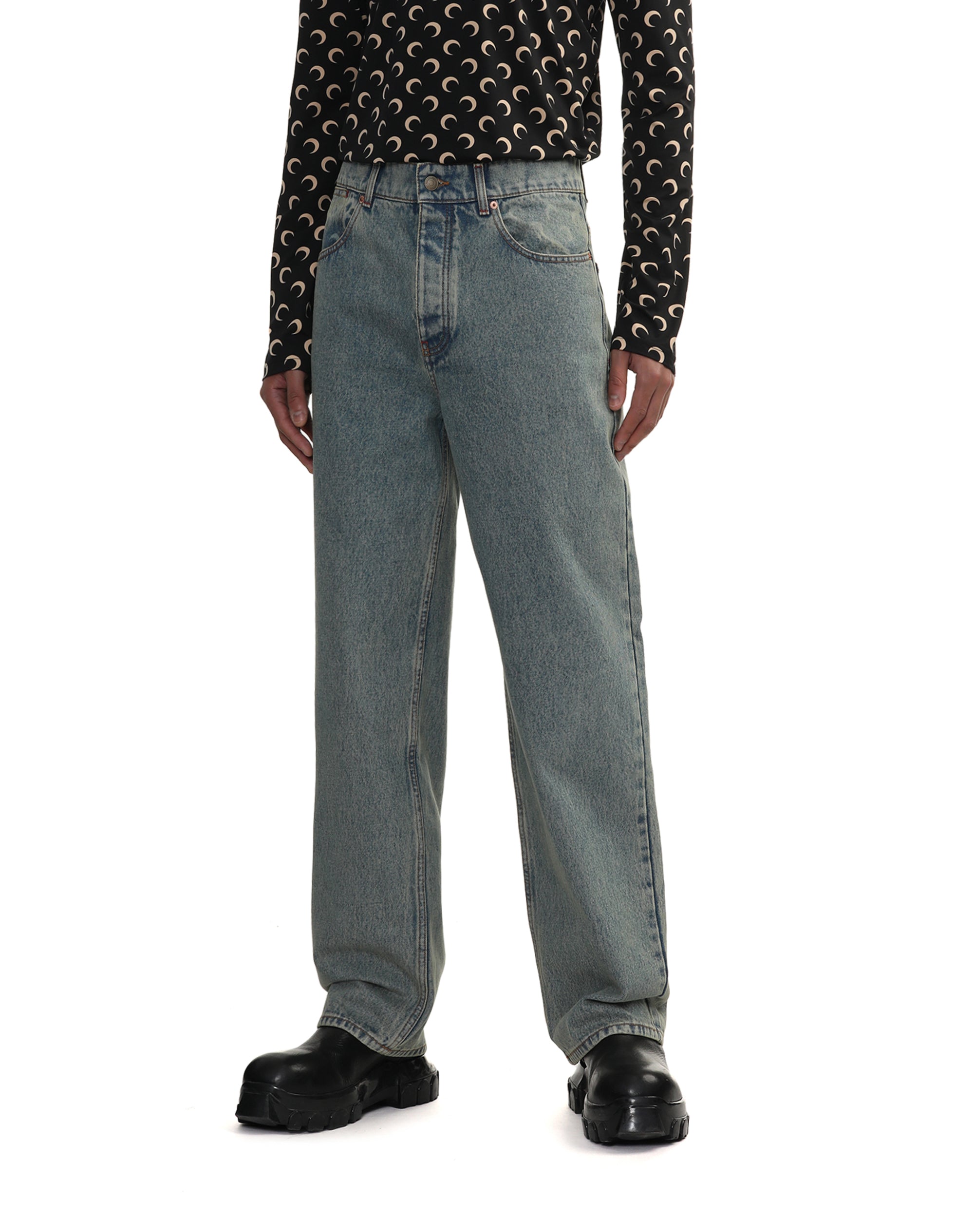 Moon laser print jeans