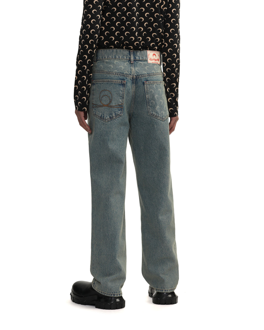 Moon laser print jeans