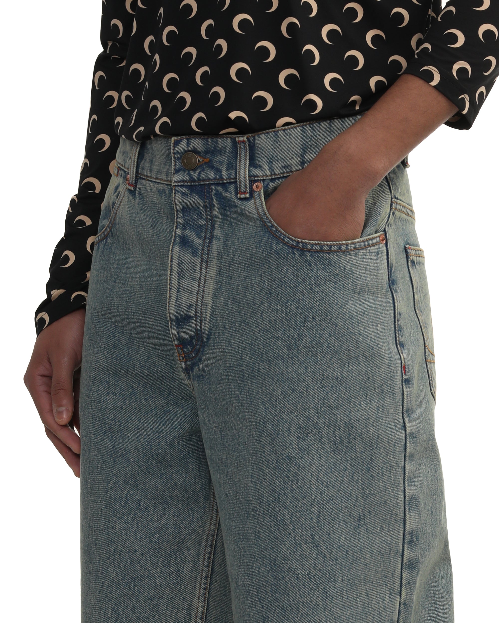 Moon laser print jeans