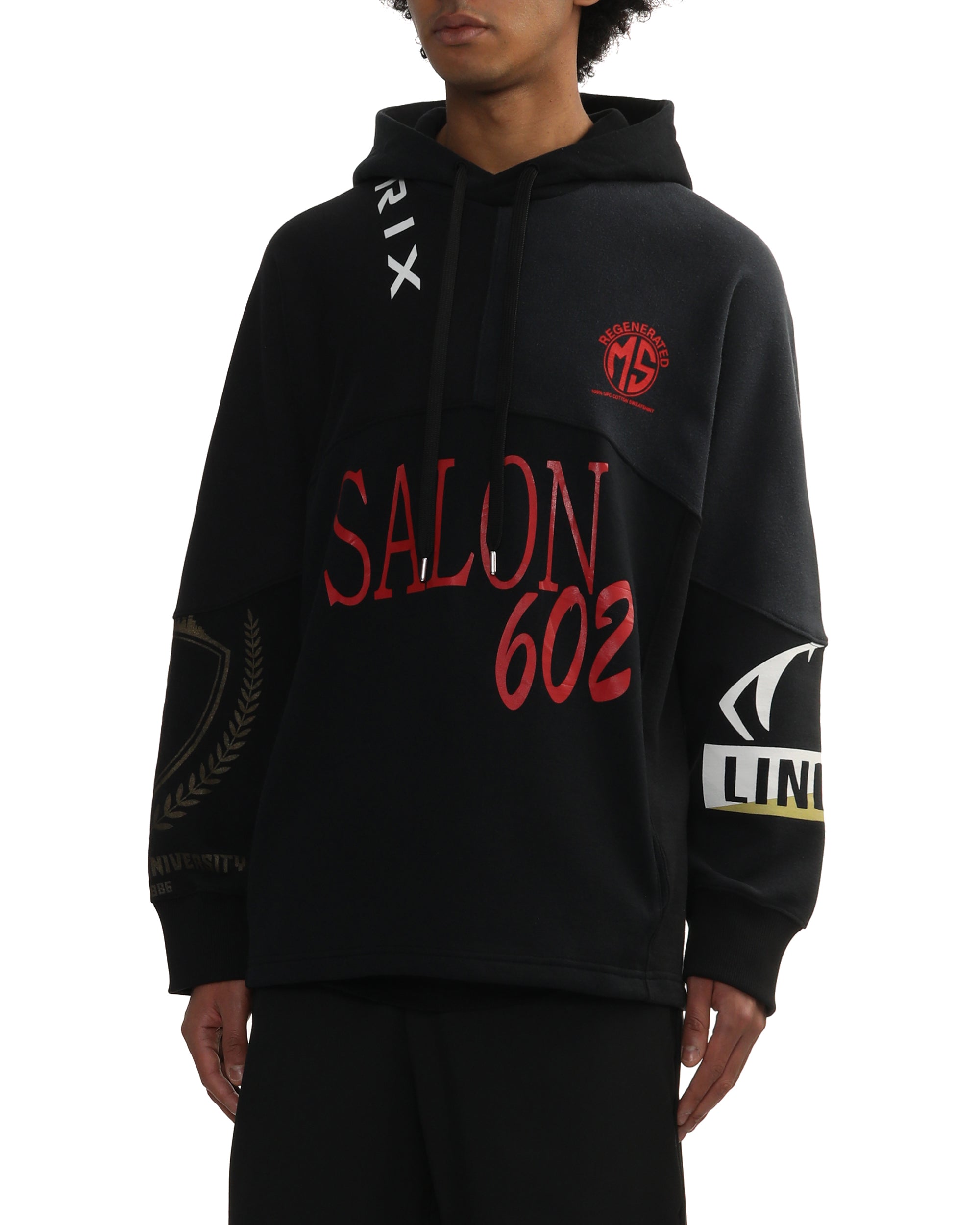 Graphic patchwork hoodie