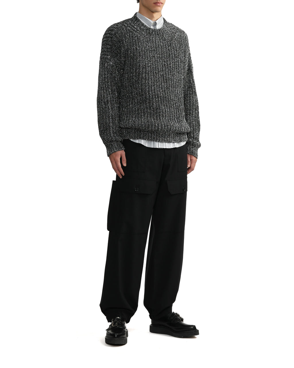 Metal blend crewneck sweater