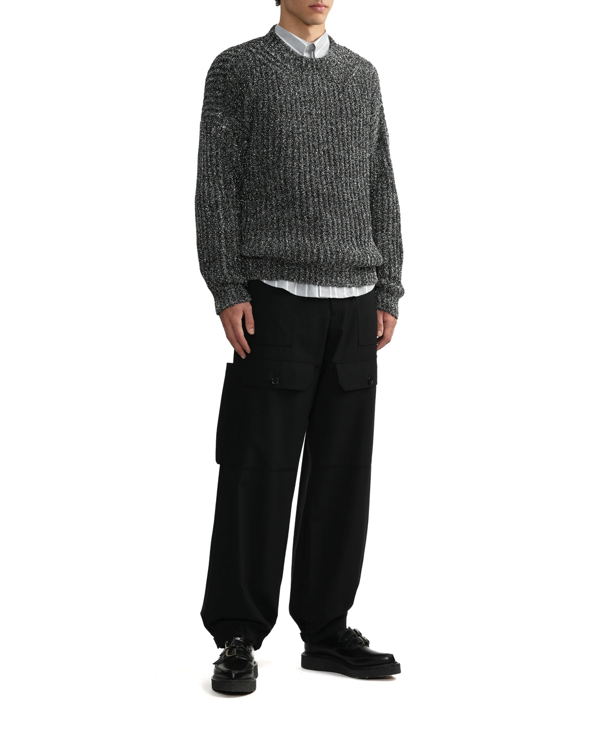 Metal blend crewneck sweater