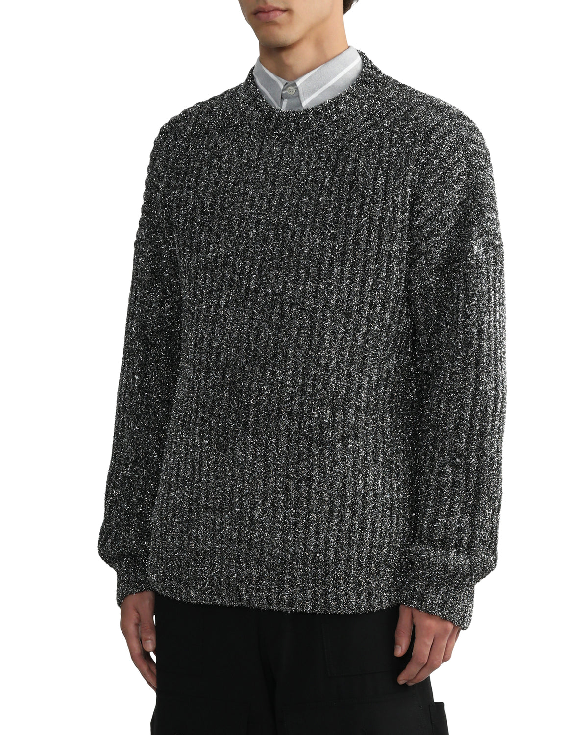 Metal blend crewneck sweater