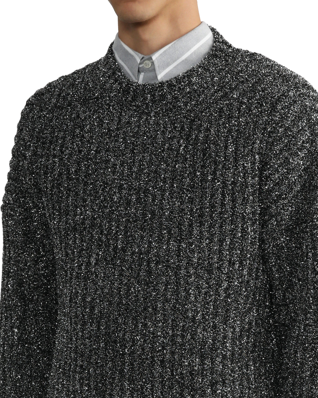 Metal blend crewneck sweater