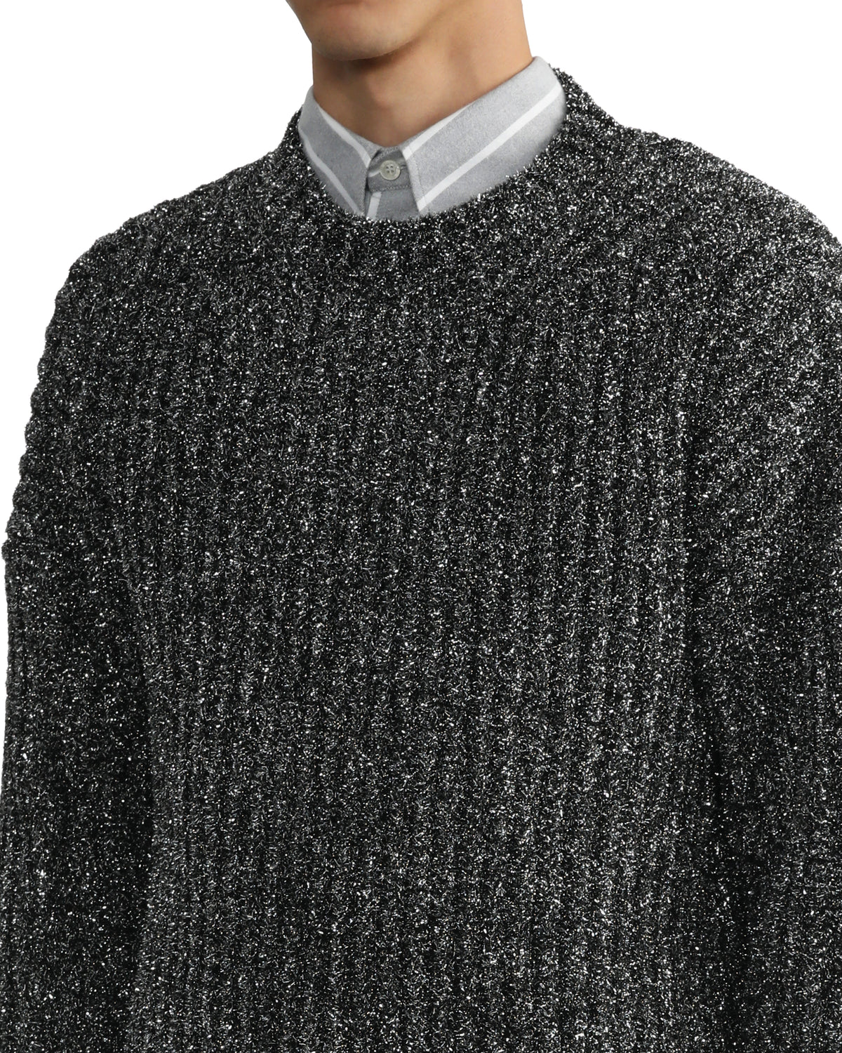 Metal blend crewneck sweater