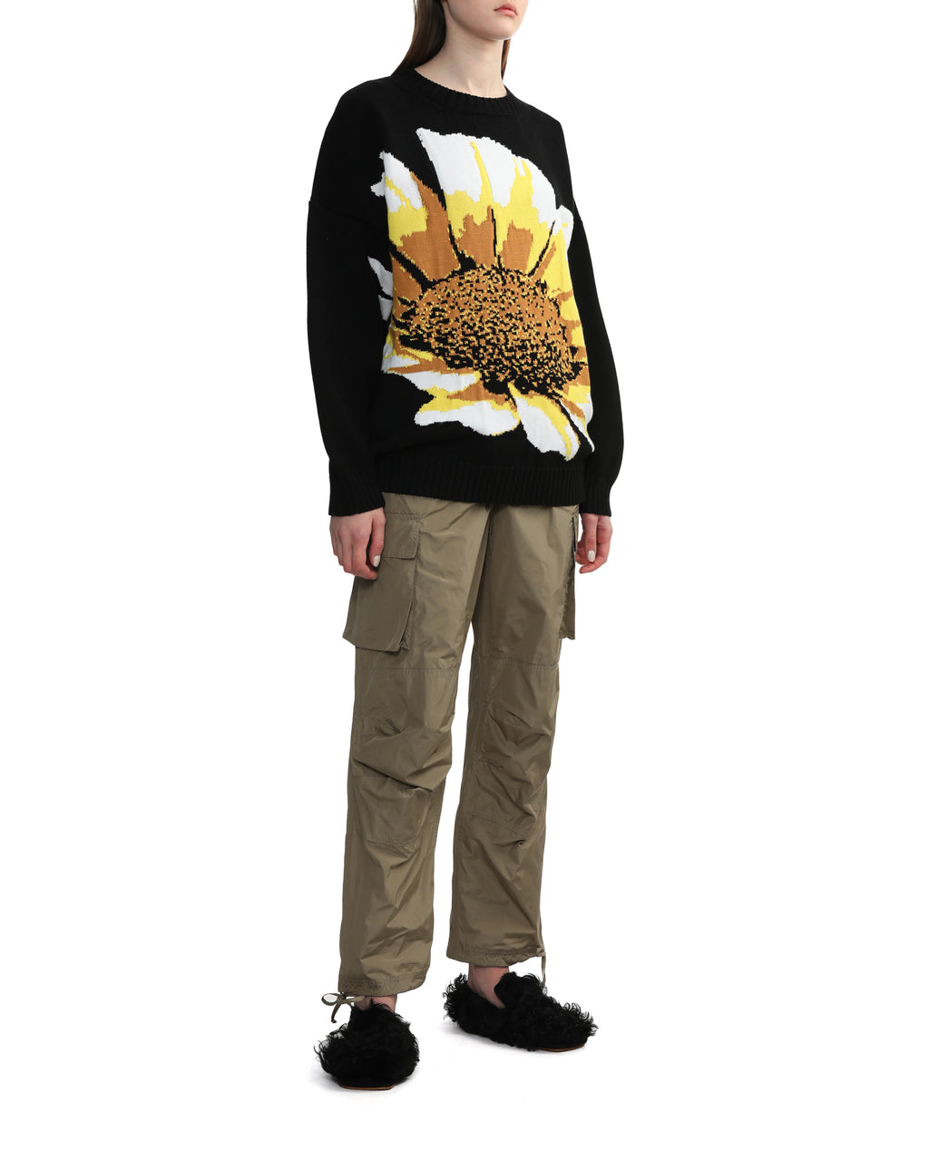 Big flower knit sweater