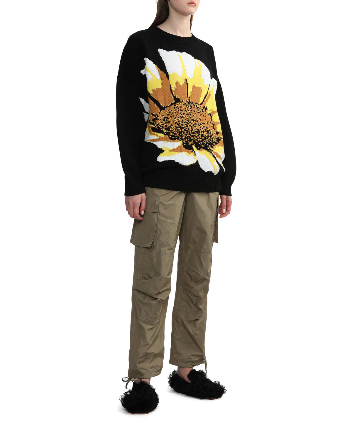 Big flower knit sweater