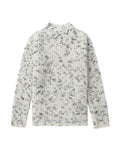Distressed marble-knit jumper