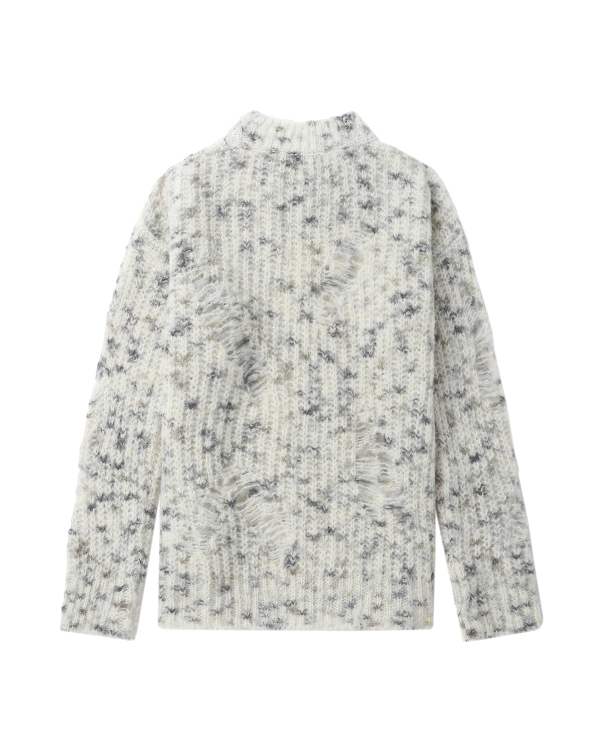 Distressed marble-knit jumper