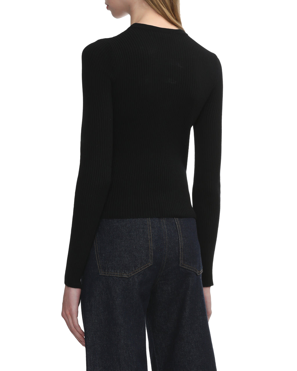 Cut-out ribbed-knit jumper
