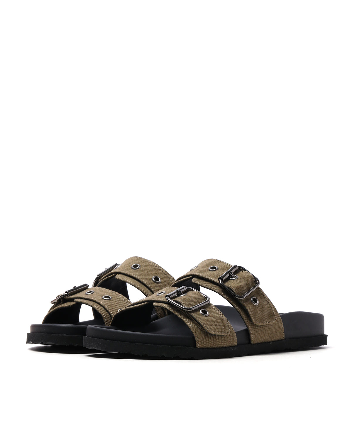 Double buckle slippers