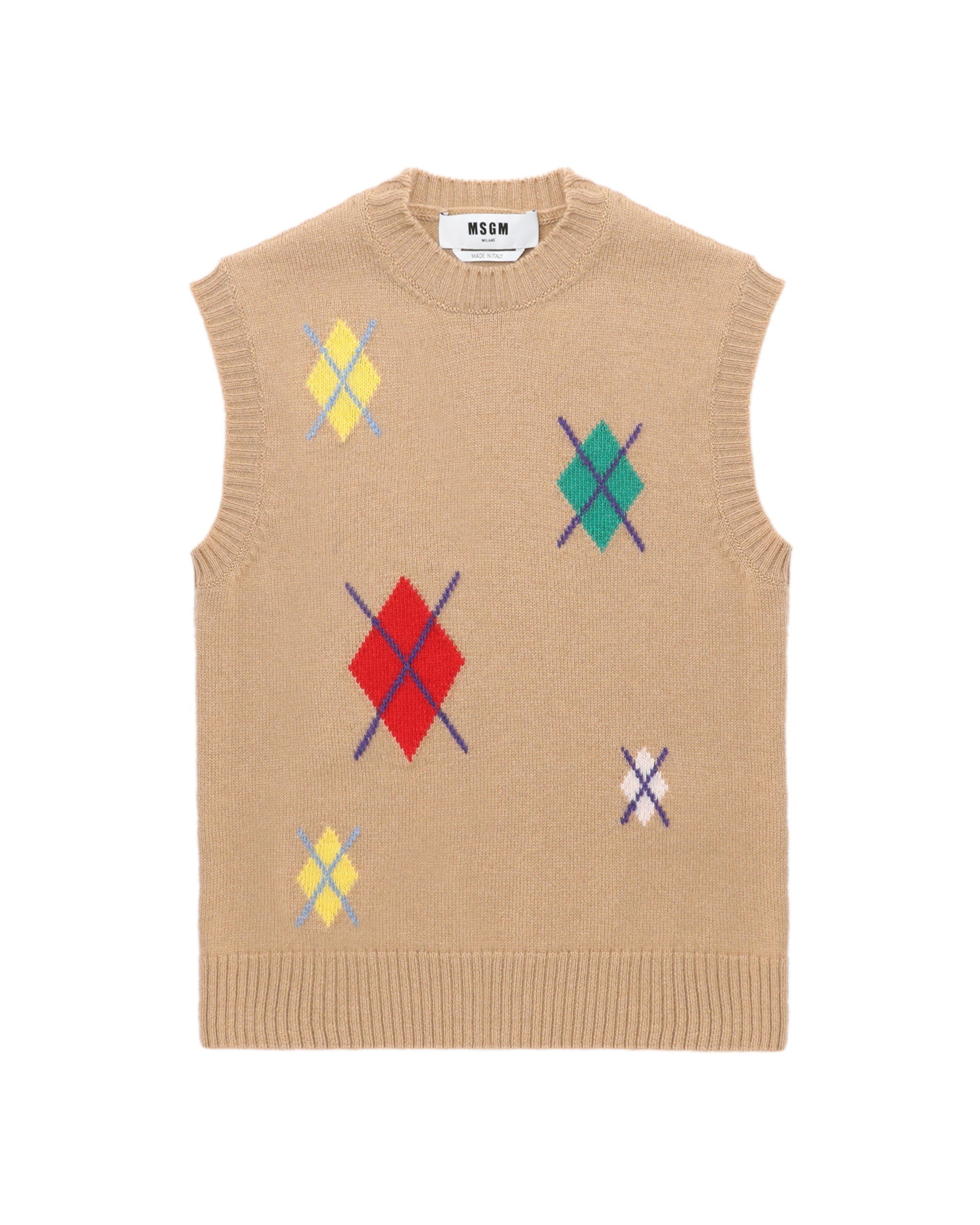 Argyle knit vest